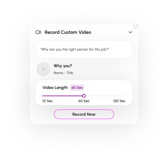 Sorcrr custom video question card with prompt and answer length