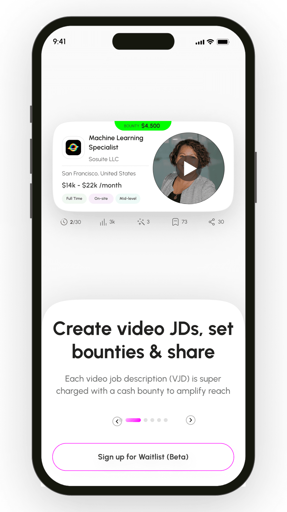 Sorcrr candidate profile with Career Rank Score